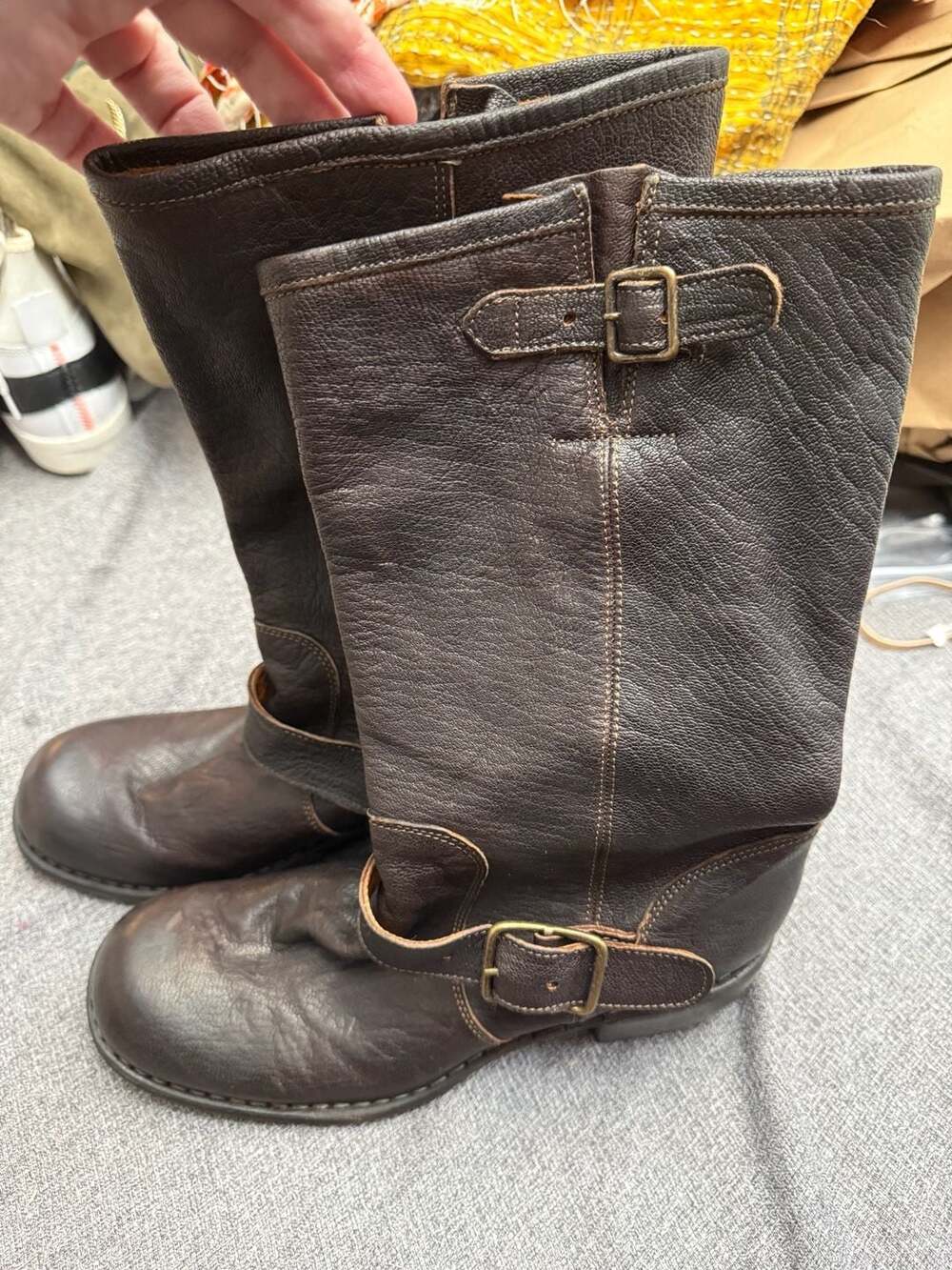 Fiorentini + Baker Eternity Leather Boots Size 41 Brown Biker